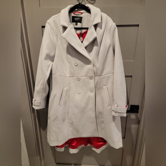 TORRID Hi-Lo Double Breasted Coat Size 2 - Picture 10 of 17